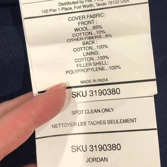 Magnolia Home Jordan Blue & Orange Accent Pillow Cover, 20" x 20" - Picture 5 of 8